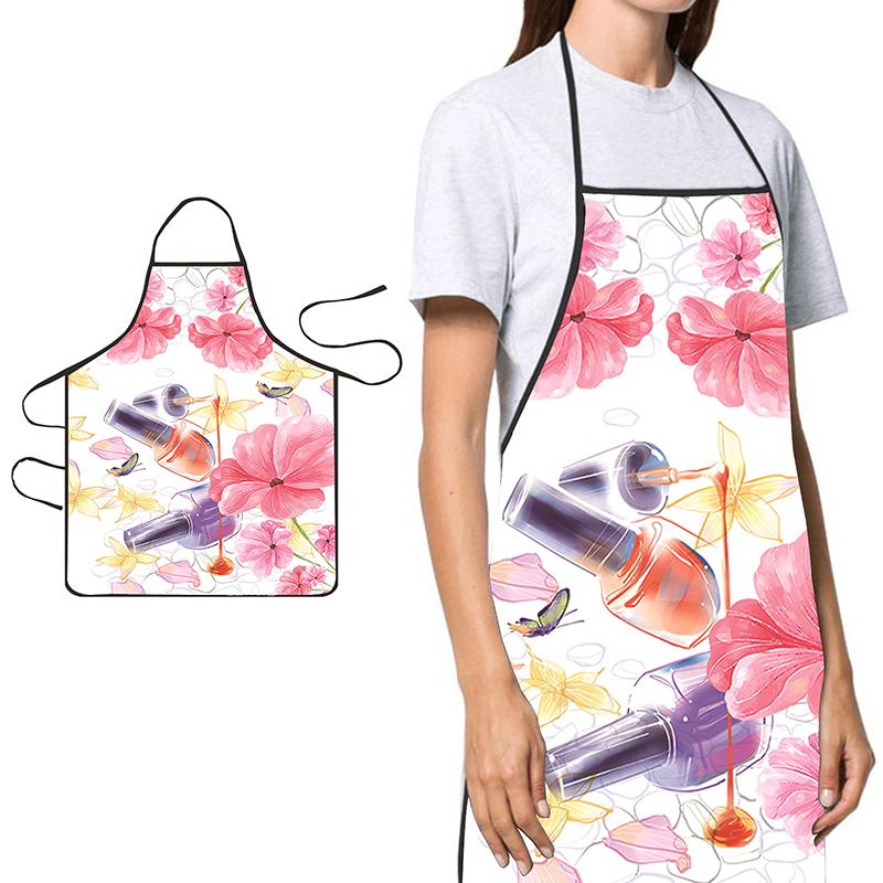 Kitchen For Baking - 〔YS1〕ผ้ากันเปื้อนสำหรับทำเล็บ พิมพ์ลายสวยงาม สำหรับครัวเรือน ผู้หญิง ใช้ทำความสะอาดบ้าน ทำอาหาร