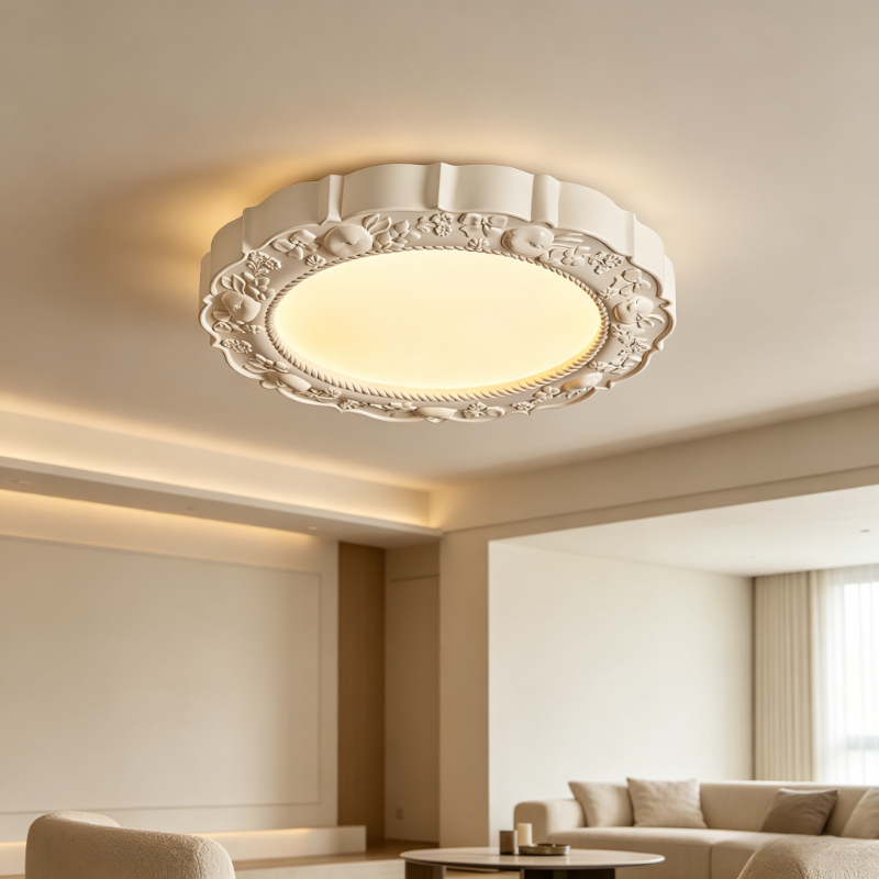 Kitchen Baking Island - โคมไฟเพดาน LED ลายดอกไม้สไตล์ฝรั่งเศส สำหรับตกแต่งห้องนั่งเล่น ห้องนอน ห้องครัว