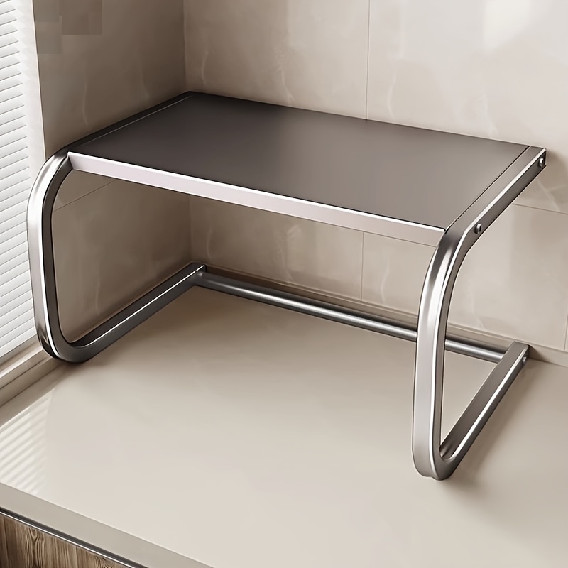 Kitchen Baking Rack - ชั้นวางไมโครเวฟโลหะ 2 ชั้นขนาดใหญ่, ชั้นวางของบนเคาน์เตอร์สำหรับเตาอบและอุปกรณ์อบขนม, ไม่ต้องประกอบ, ชั้นวางของในครัวที่แข็งแรงทนทาน