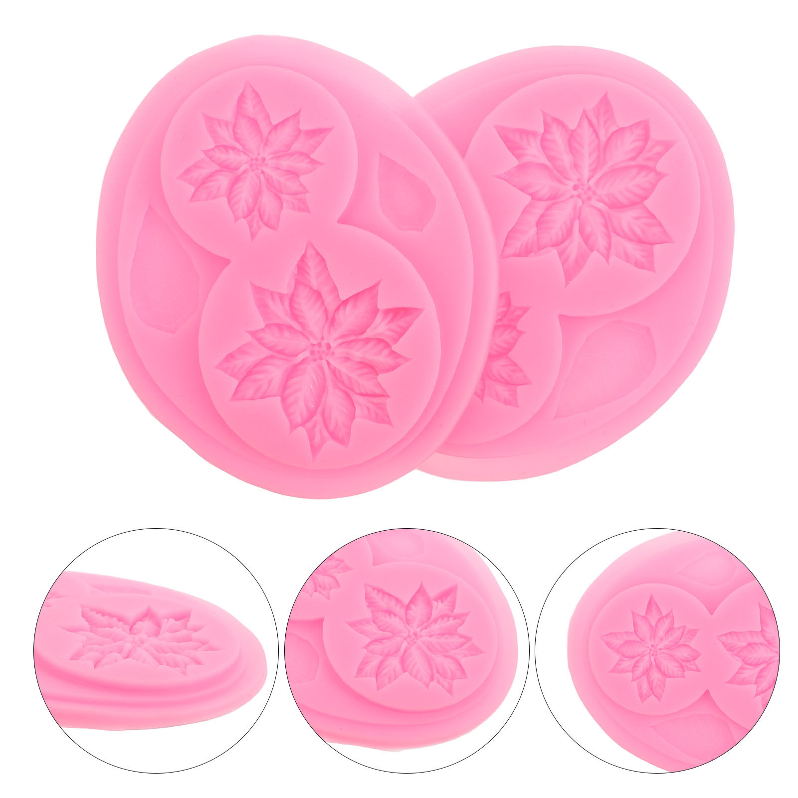 Silicone Cake Mold - แม่พิมพ์ซิลิโคนลายดอกไม้ 2 ชิ้น สำหรับตกแต่งเค้ก ช็อกโกแลต ฟองดองท์