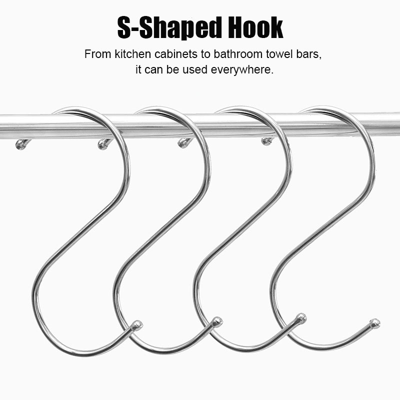 Kitchen Baking Rack - ตะขอสแตนเลสแบบ S สำหรับแขวนของในห้องน้ำ ที่แขวนอุปกรณ์ครัว อุปกรณ์ทำขนม ตะขอแขวนสำหรับเสื้อผ้า