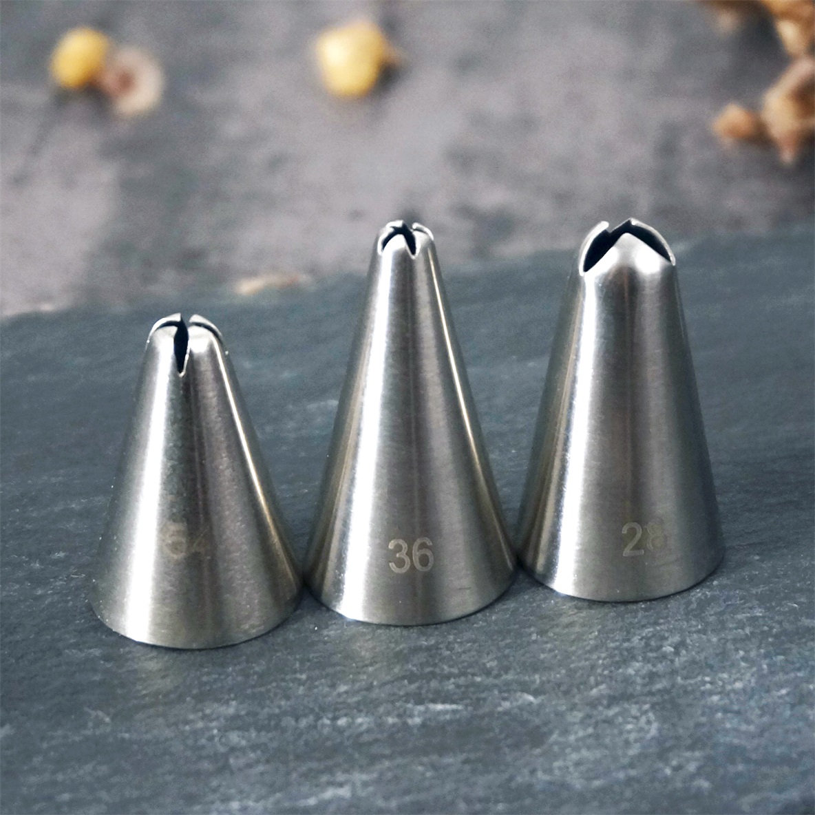 Kitchen And Baking Equipment - #28 36 54เคล็ดลับหัวฉีดเค้กตกแต่งเคล็ดลับไอซิ่งสแตนเลส Fondant Piping Nozzle