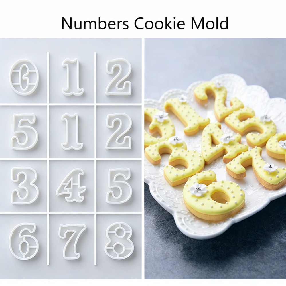 Kitchen Baking Cookies - เครื่องตัดคุกกี้รูปตัวเลข แม่พิมพ์บิสกิต อุปกรณ์ทำขนม อุปกรณ์อบขนม DIY