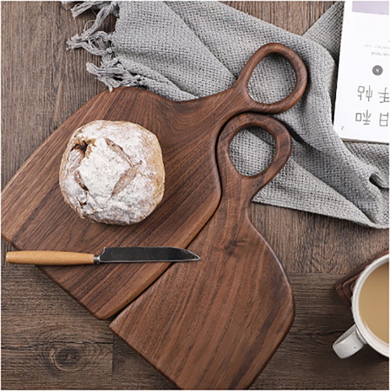Kitchen For Baking - เขียงไม้แบล็ควอลนัทแท้ ถาดไม้ เขียงพิซซ่า อุปกรณ์ครัว อุปกรณ์อบขนมปัง ผลไม้
