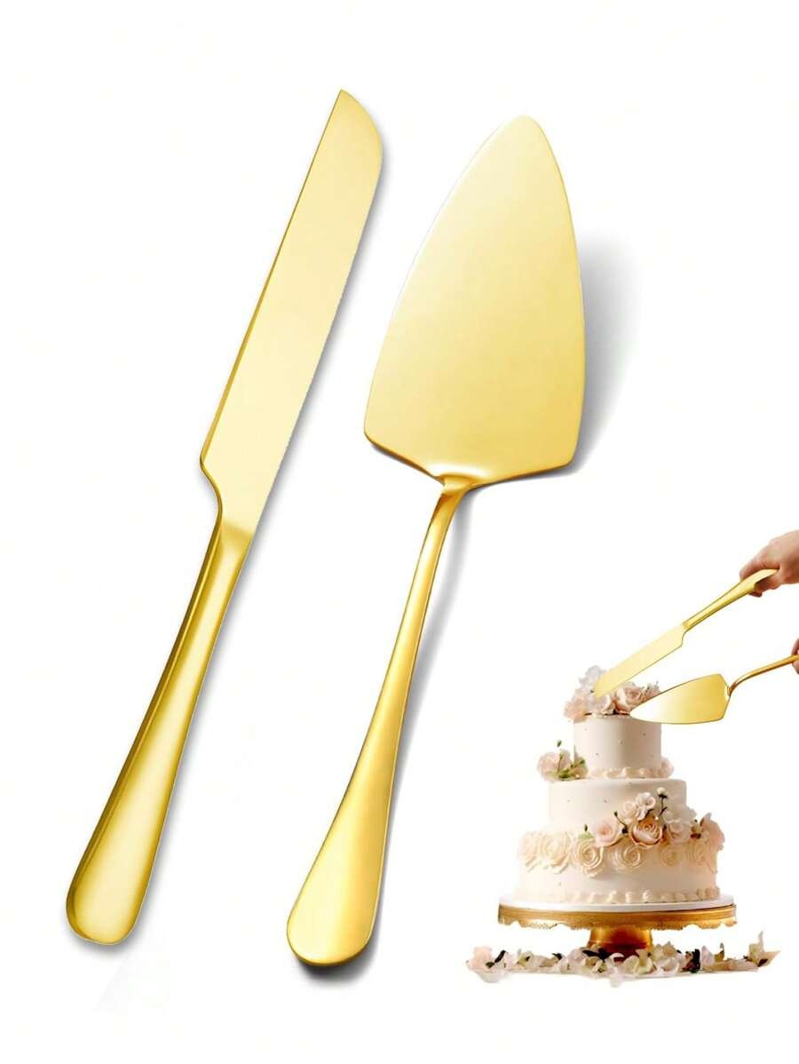 Kitchen And Baking Equipment - 1/2 ชิ้นชุดไม้พายเค้กสแตนเลส, ไม้พายขนมปัง, เครื่องมือจัดเลี้ยงสำหรับงานแต่งงาน, วันเกิดและงานปาร์ตี้