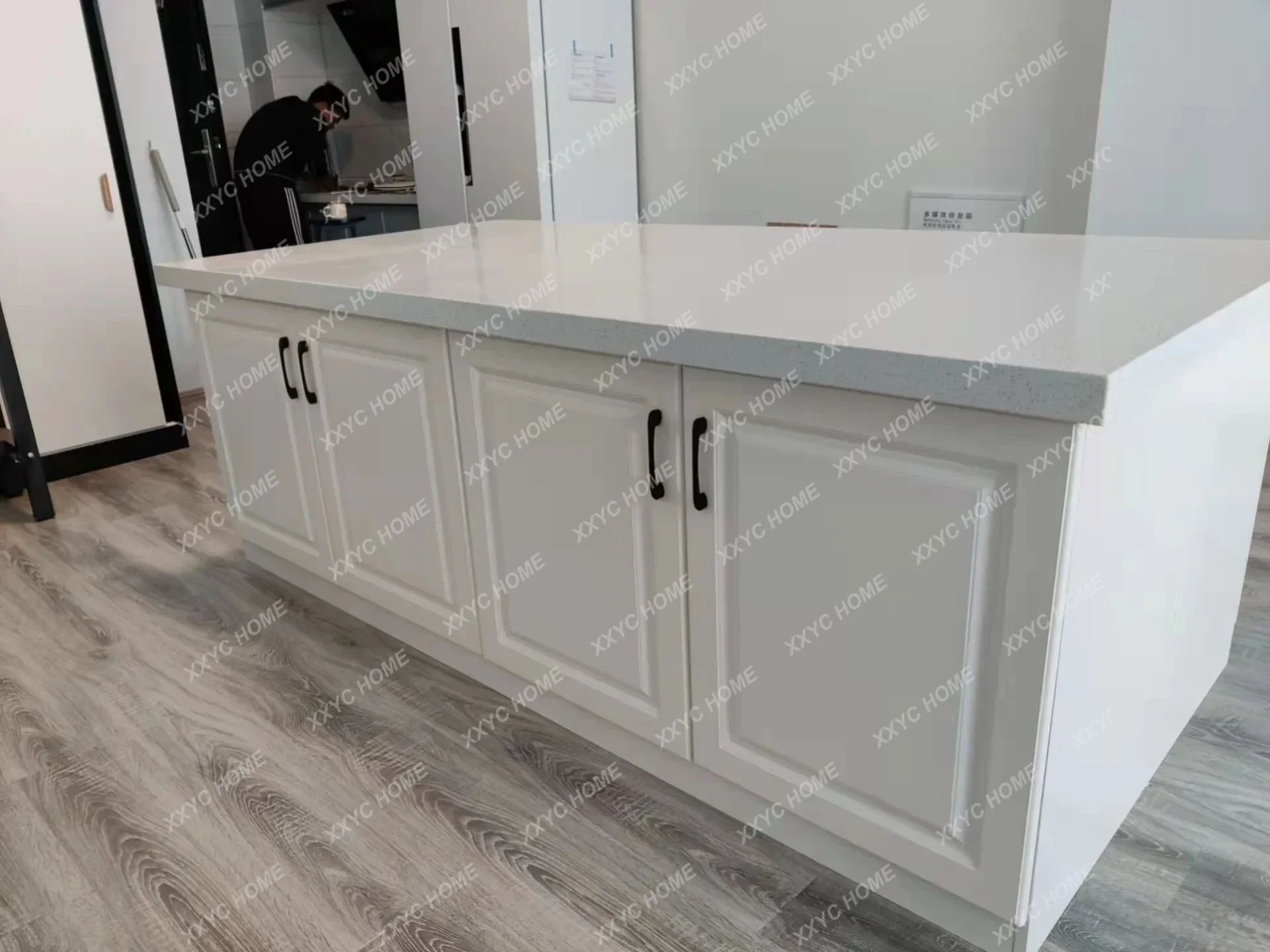 Kitchen Baking Island - โต๊ะทำงานสำหรับทำขนม เค้ก ขนมหวาน คอนโซลครัวแบบกำหนดเอง ตู้เคาน์เตอร์กลางห้องครัวหินอ่อน