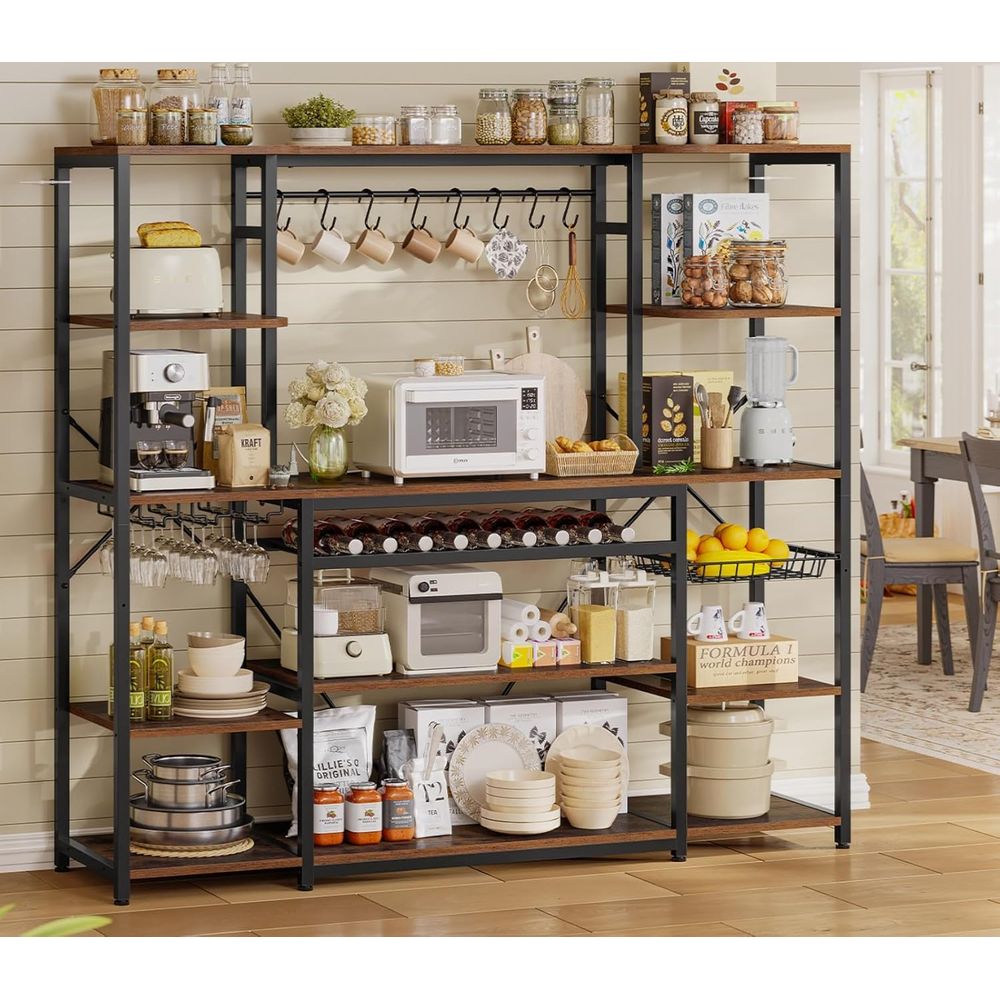Kitchen Baker - ชั้นวางของขนาดใหญ่ 62.4 นิ้ว พร้อมปลั๊กไฟฟ้า, ชั้นวางของในครัว 5