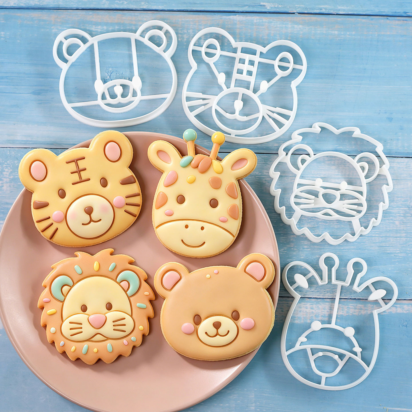 Kitchen Baking Cookies - ชุดตัวตัดคุกกี้รูปสัตว์ 4 ชิ้น 3 มิติ น่ารัก
