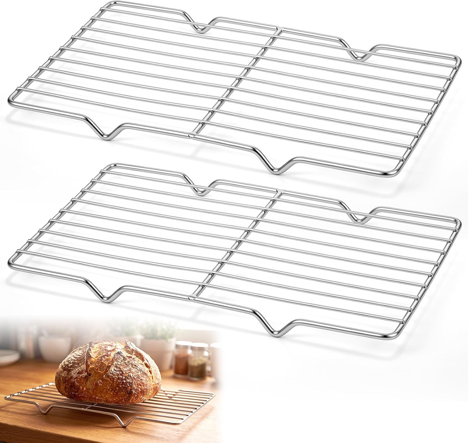 Cooling Rack Wire - ชุดตะแกรงระบายความร้อน 2 ชิ้น, ขนาด 5 นิ้ว