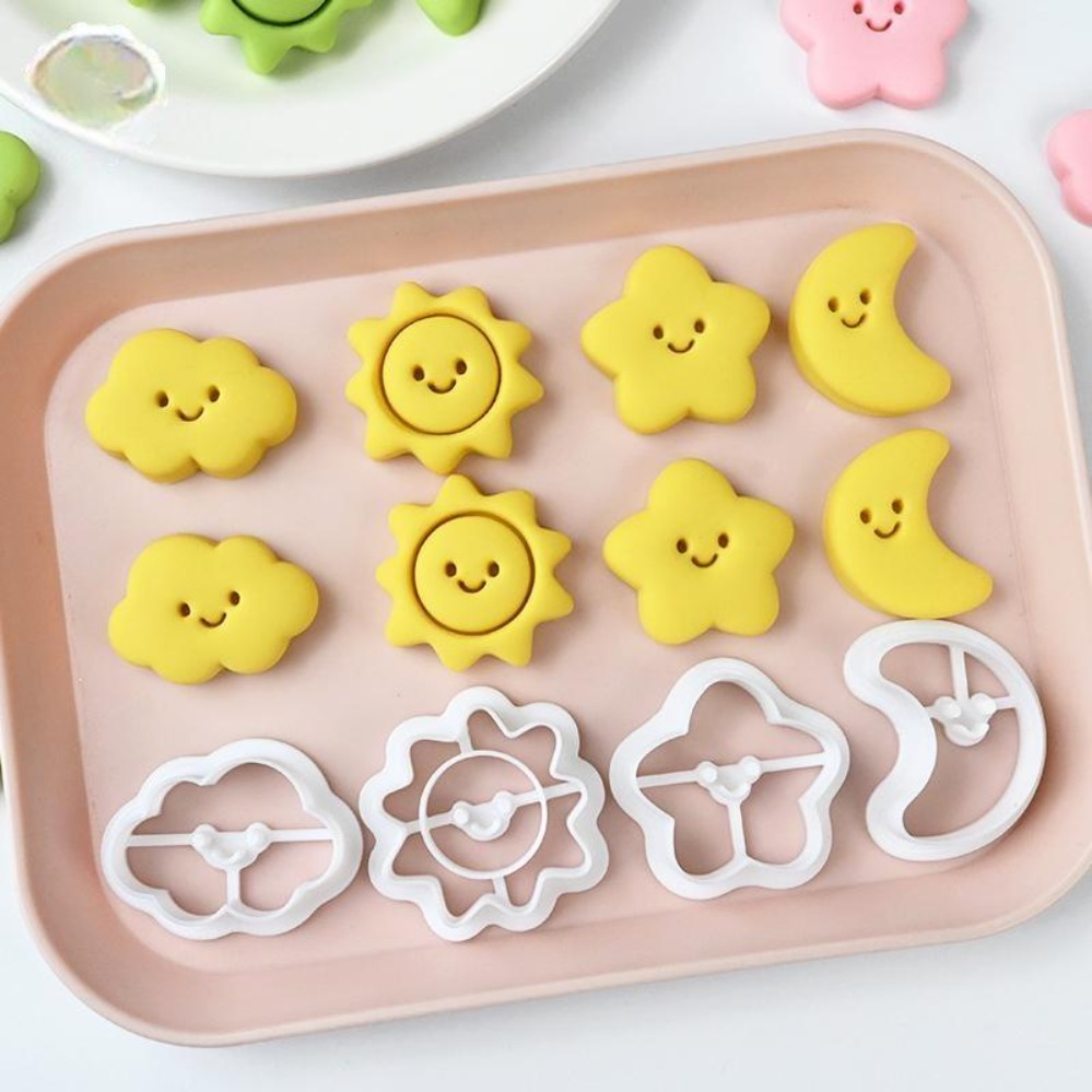 Kitchen Baking Cookies - แม่พิมพ์คุกกี้รูปพระจันทร์ ดาว และพระอาทิตย์ แม่พิมพ์ตัดเค้ก 3 มิติ