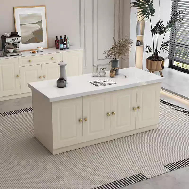 Kitchen Baking Island - เคาน์เตอร์บาร์หรูหราสไตล์ TAO โต๊ะครัวแบบเกาะกลางบ้าน โต๊ะรับประทานอาหาร ตู้เก็บของสำหรับทำอาหาร โต๊ะอบขนมแบบเปิดโล่ง