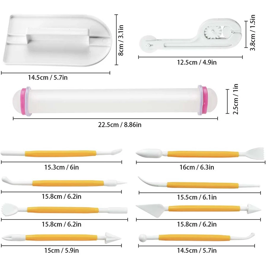 11pcs Fondant ชุดเครื่องมือชุด - Fondant Smoother Set บทวิจารณ์และราคา