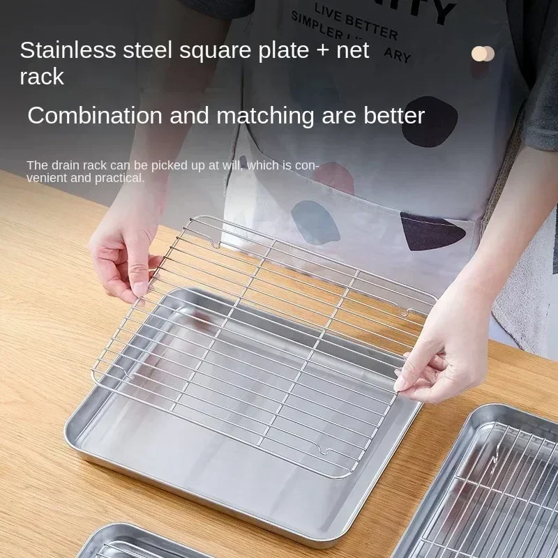 ถาดอบสแตนเลสพร้อมชั้นวางลวดเค้ - Kitchen And Baking Equipment บทวิจารณ์และราคา