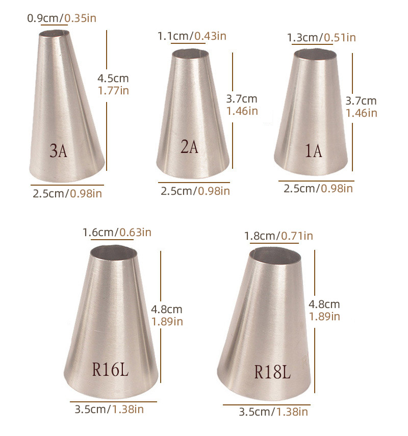 5 ชิ้น/เซ็ตขนาดใหญ่รอบท่อหัวฉี - Kitchen And Baking Equipment บทวิจารณ์และราคา