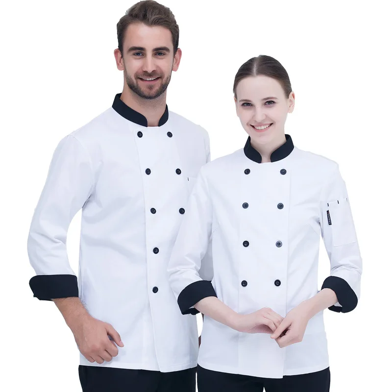 Unisex Chef แจ็คเก็ตแขนยาวผู้ช - Kitchen Baker บทวิจารณ์และราคา