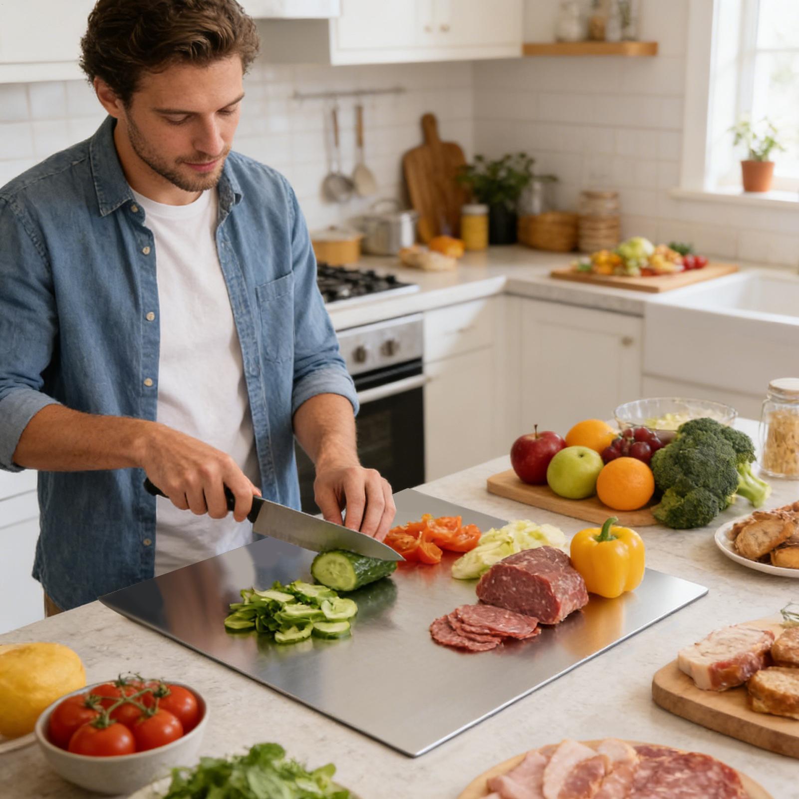เขียงสแตนเลสแบบไม่ติดกระทะสองด - Kitchen For Baking บทวิจารณ์และราคา