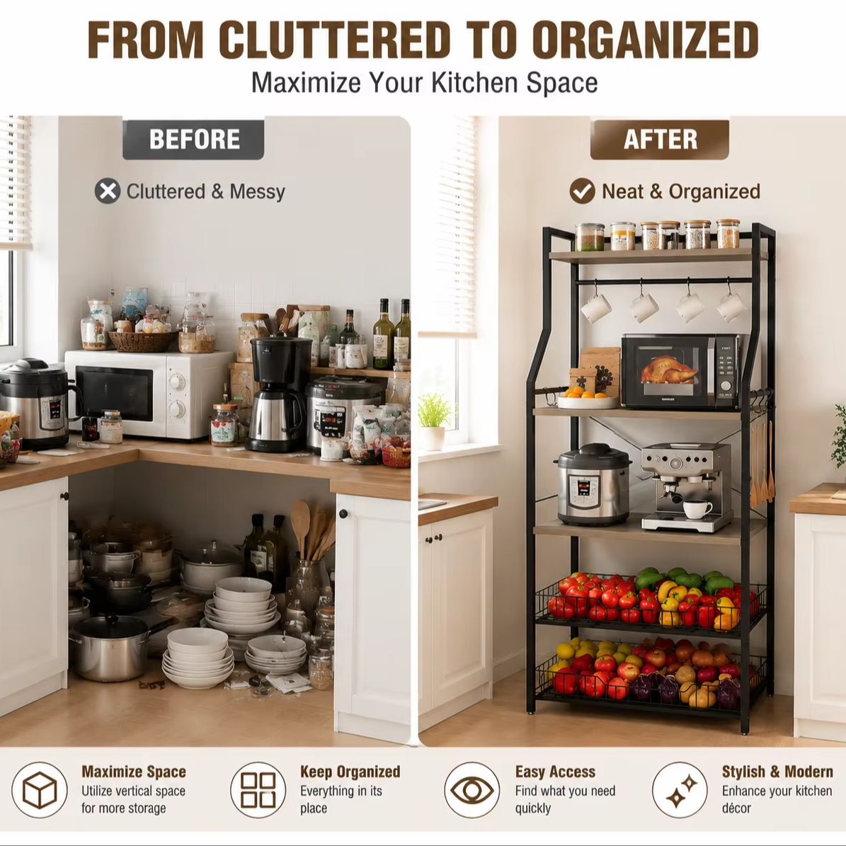 ชั้นวางของในครัวแบบ 5 ชั้น พร้ - Kitchen Baking Rack บทวิจารณ์และราคา