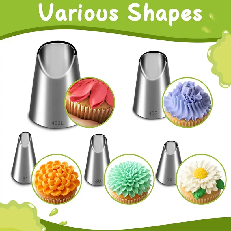 ชุดหัวฉีดสแตนเลส 5 ชิ้น, หัวฉี - Kitchen Baking Decor บทวิจารณ์และราคา