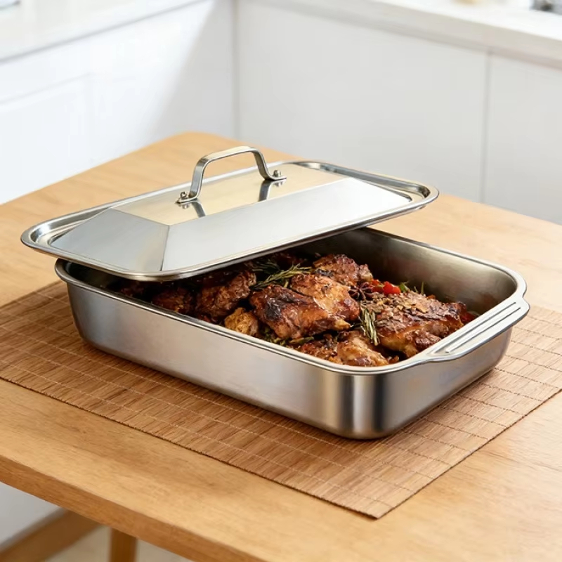 ถาดอบสแตนเลสทรงลึกพร้อมฝาปิด ถ - Kitchen And Baking Equipment บทวิจารณ์และราคา