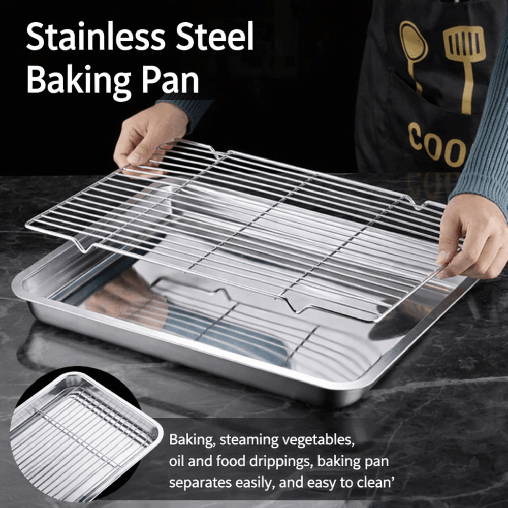 ถาดอบสแตนเลสแบบพกพา ไม่ติดกระท - Kitchen Baking Rack บทวิจารณ์และราคา