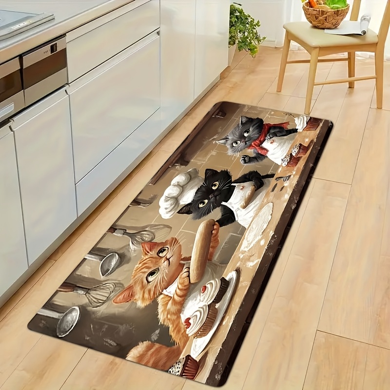 พรมเช็ดเท้าลายแมวเชฟสุดน่ารัก  - Kitchen Living Baking Mats บทวิจารณ์และราคา