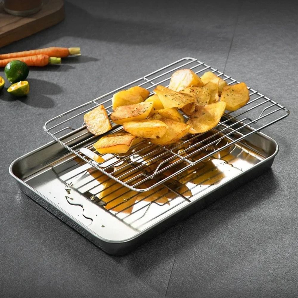 ถาดอบสี่เหลี่ยมสแตนเลสแบบพกพาเ - Kitchen Baking Rack บทวิจารณ์และราคา