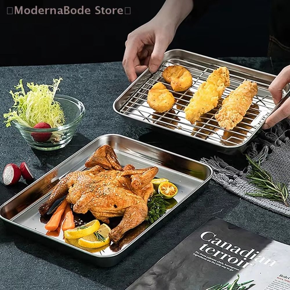 ถาดอบสี่เหลี่ยมสแตนเลสแบบพกพาเ - Kitchen Baking Rack บทวิจารณ์และราคา