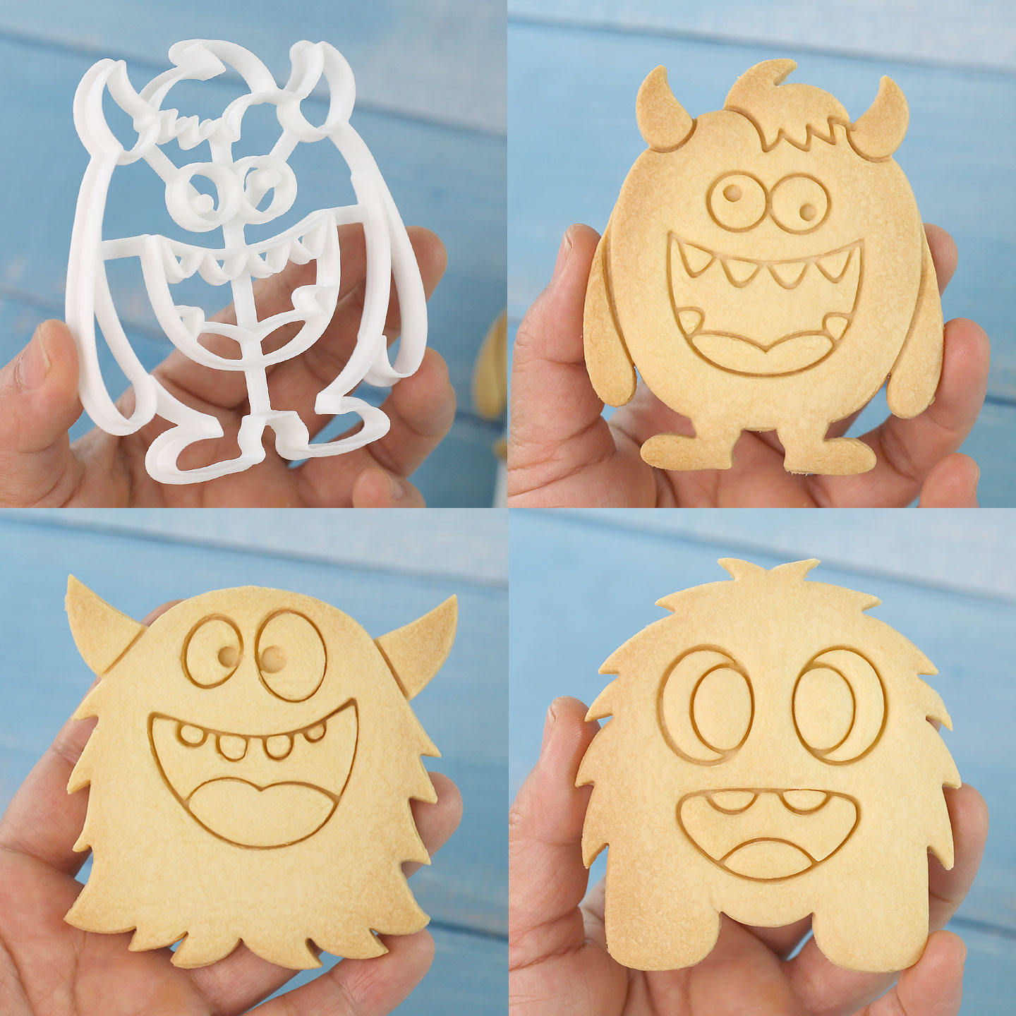 1 ชิ้น/4 ชิ้น ตัวตัดคุกกี้รูปม - Kitchen Baking Cookies บทวิจารณ์และราคา