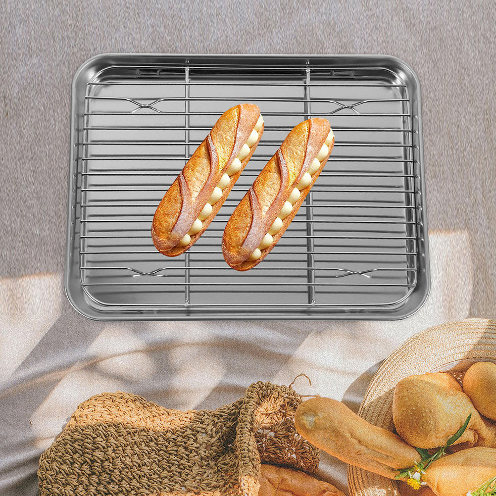 ชุดถาดอบสแตนเลสพร้อมตะแกรงระบา - Cooling Rack Wire บทวิจารณ์และราคา