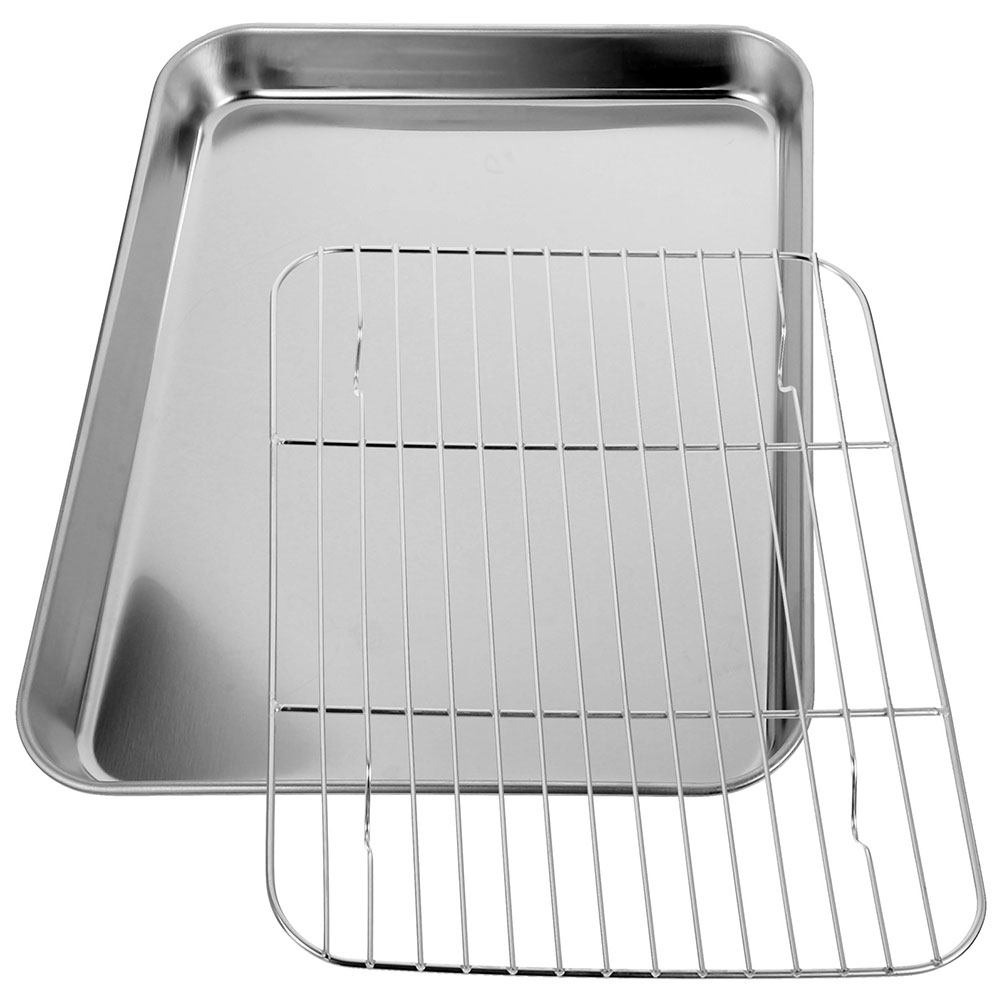 ชุดถาดอบสแตนเลสพร้อมตะแกรงระบา - Cooling Rack Wire บทวิจารณ์และราคา