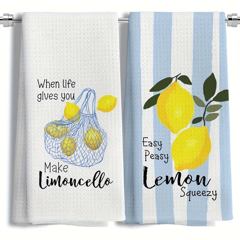 2 ชิ้น, ผ้าเช็ดครัวลายเลมอน, ช - Kitchen Baking Decor บทวิจารณ์และราคา