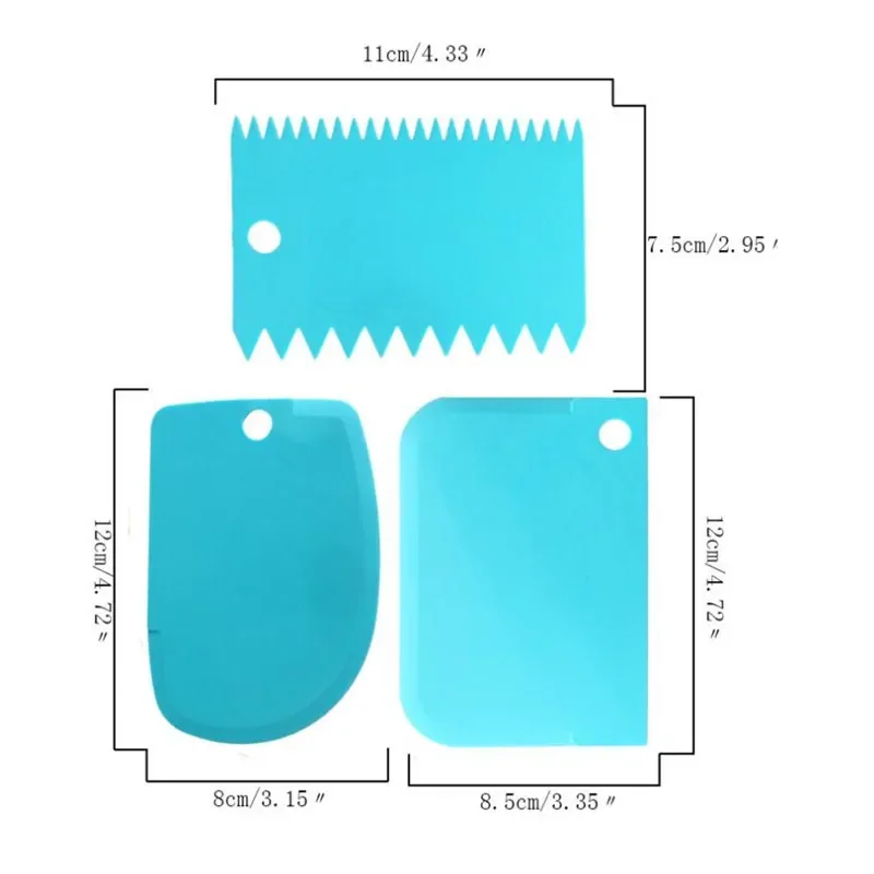 3 ชิ้น/ล็อตครีม Scraper Smooth - Fondant Smoother Set บทวิจารณ์และราคา