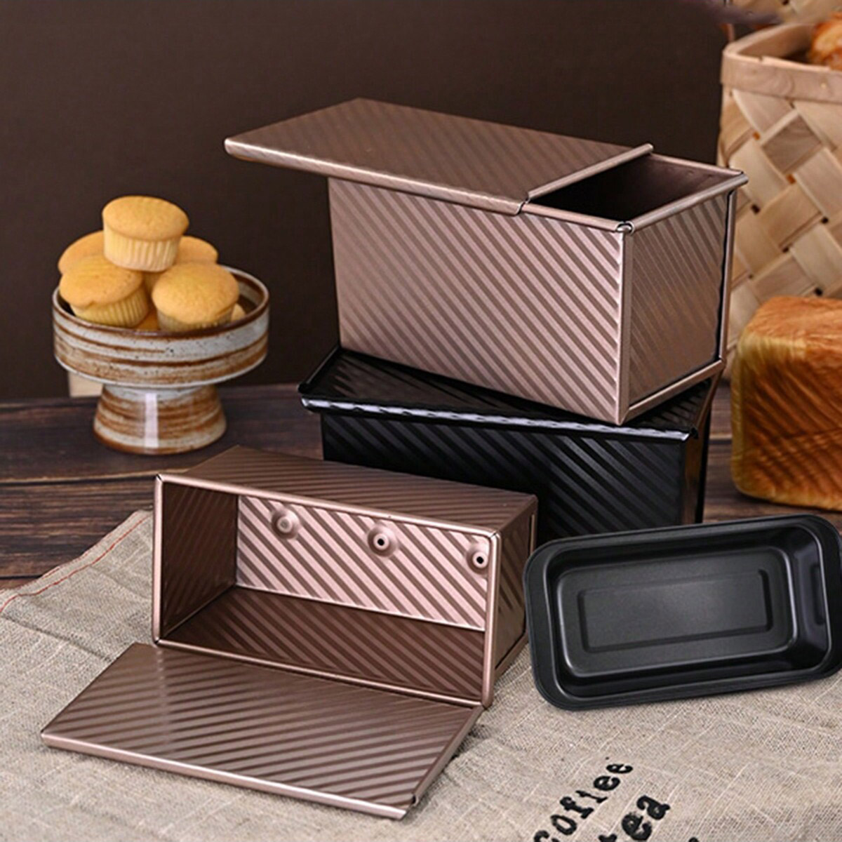 1 ชิ้น ถาดอบขนมปังสีทองพร้อมฝา - Kitchen And Baking Equipment บทวิจารณ์และราคา