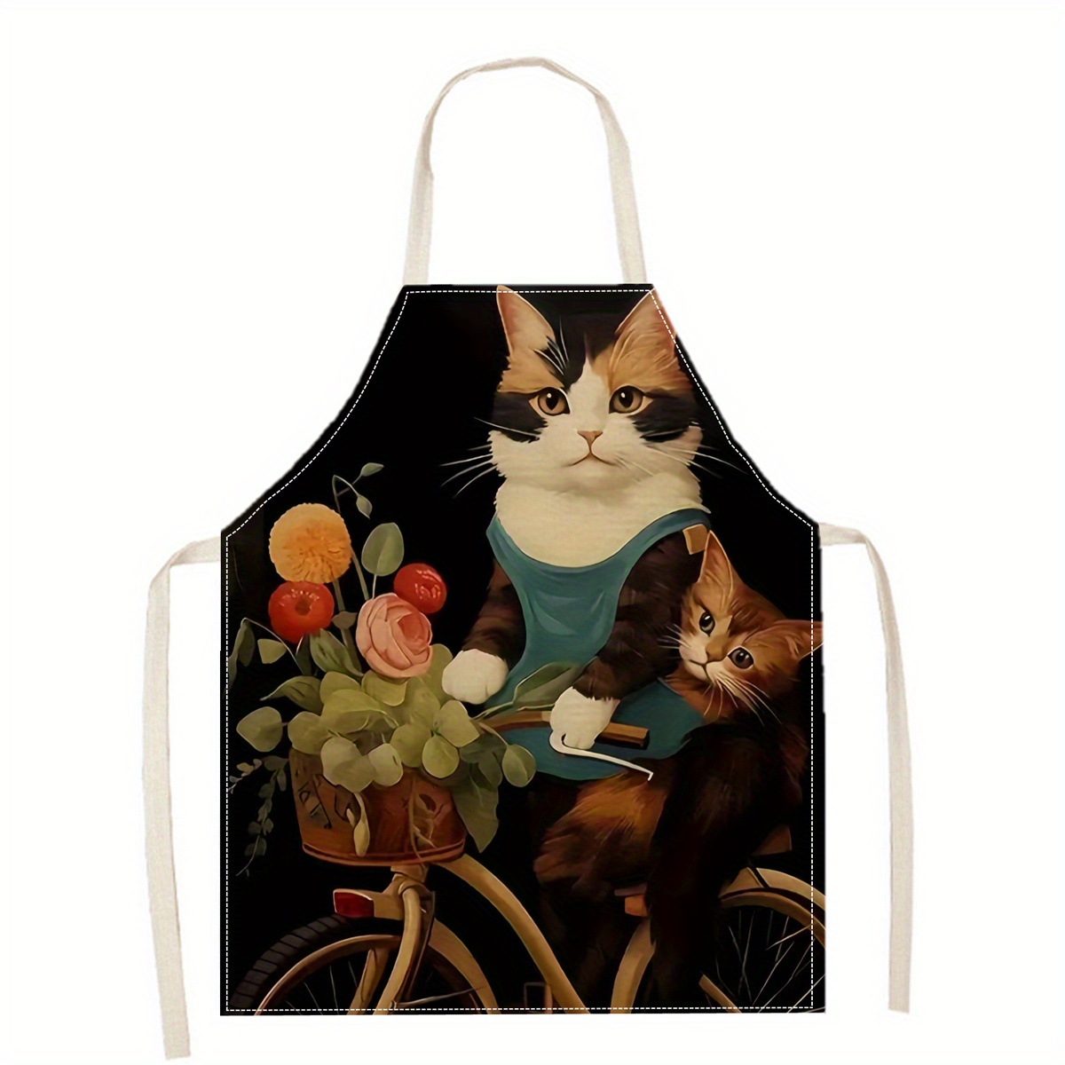 ผ้ากันเปื้อนลินินลายแมวตลกใส่แ - Kitchen Baking Ideas บทวิจารณ์และราคา