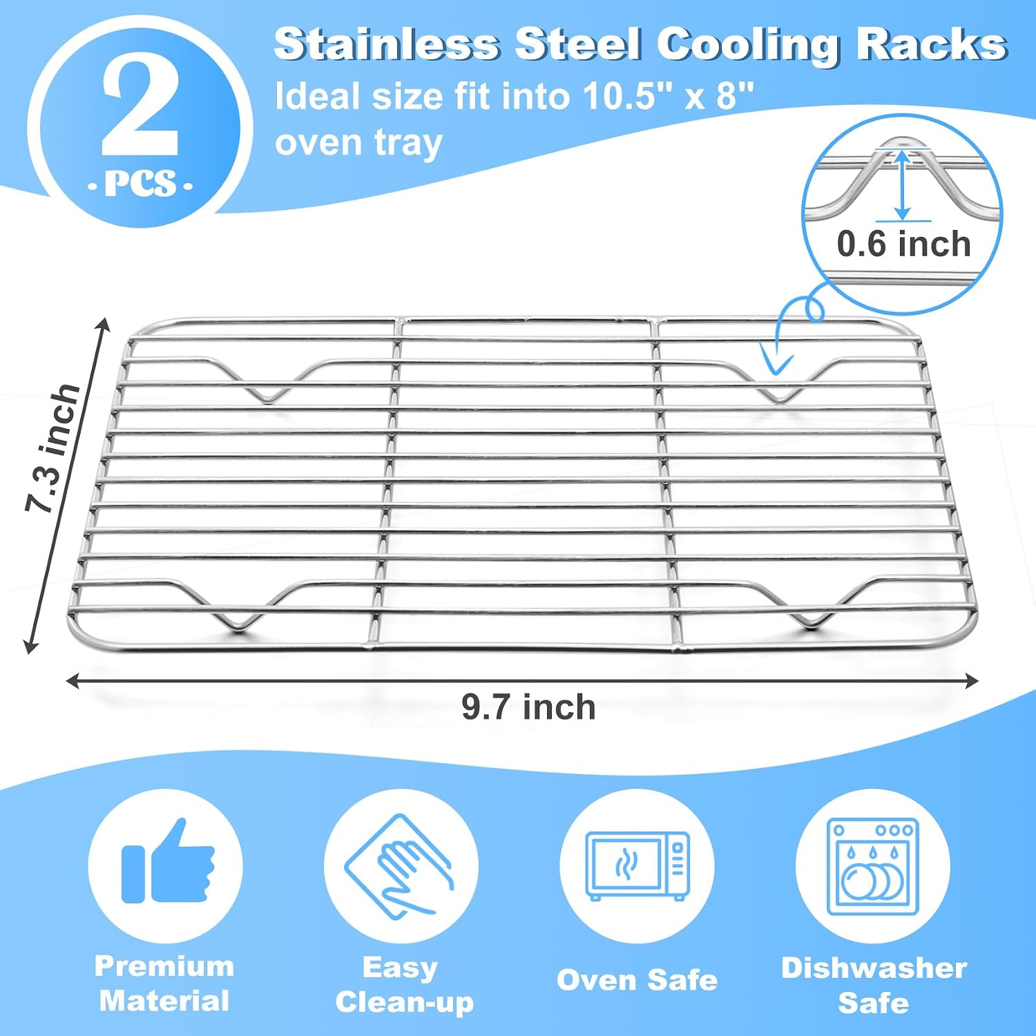 P&P CHEF ตะแกรงเหล็กสำหรับอบแล - Cooling Rack Wire บทวิจารณ์และราคา