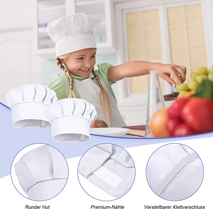 หมวกเชฟเด็ก 4 ชิ้น สูง 21 ซม.  - Kitchen Baker บทวิจารณ์และราคา